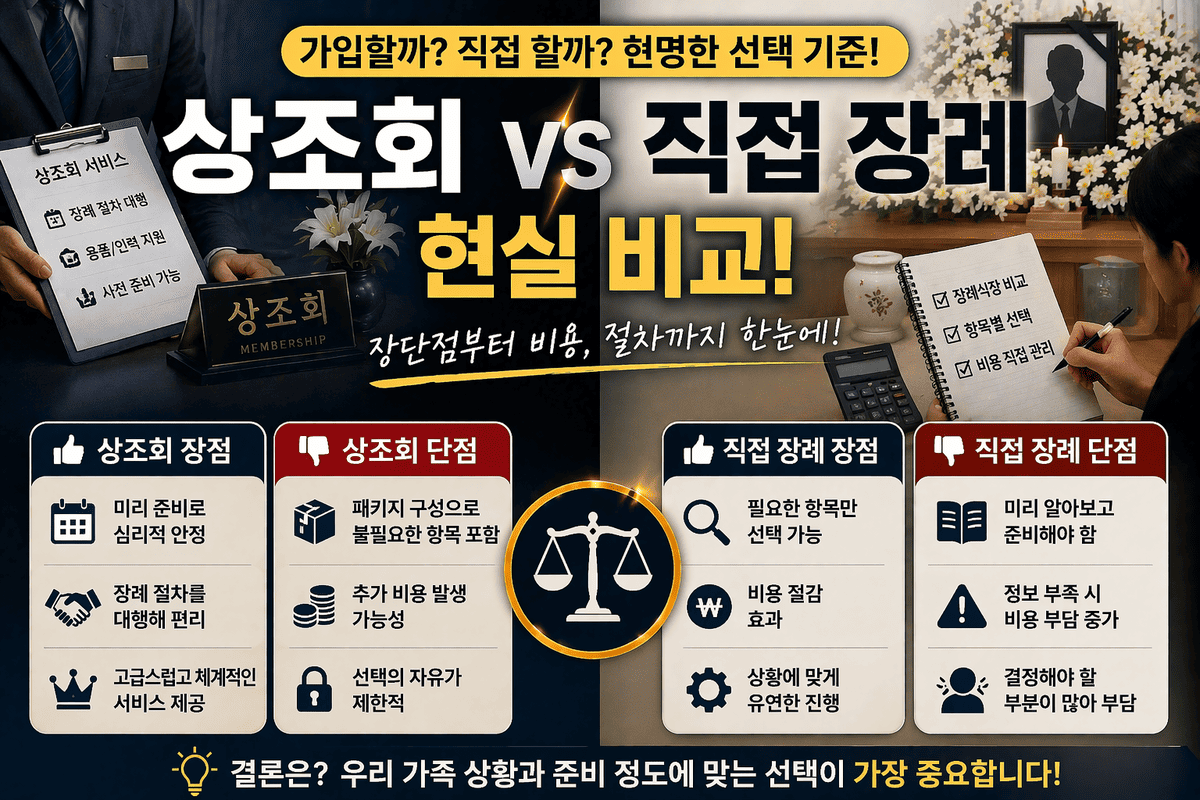 상조회 vs 직접 장례 비교
