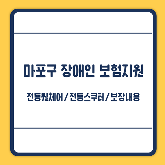마포구 장애인 전동보장구 보험 지원
