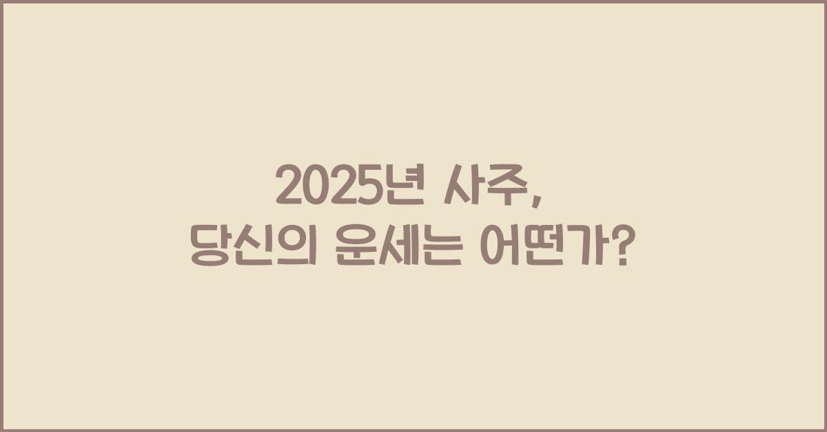 2025년 사주