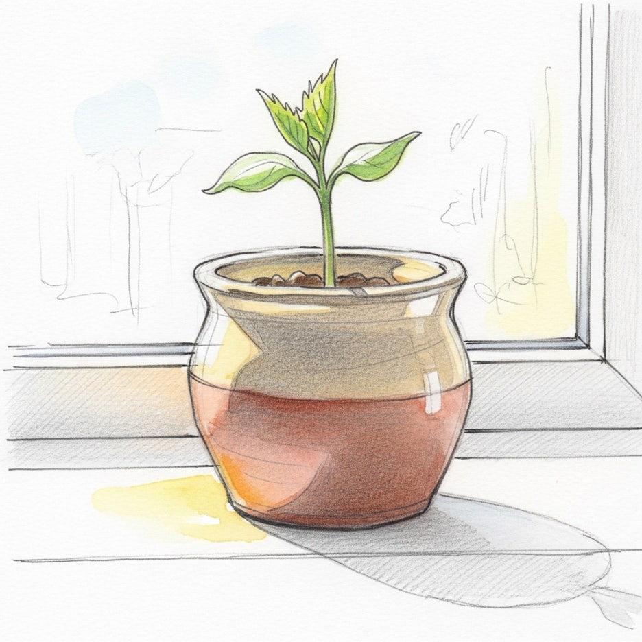 햇살을 받으며 자라나는 작은 새싹의 생명력