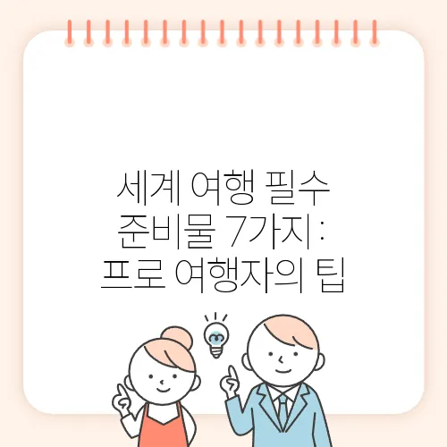 세계 여행 필수 준비물 7가지: 프로 여행자의 팁