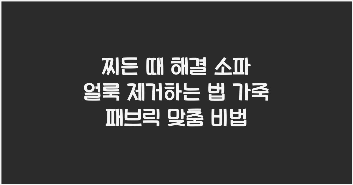 소파 얼룩 제거하는 법