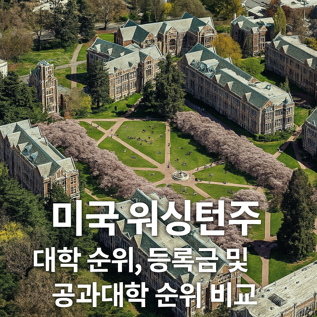 미국 워싱턴주 대학 전체 순위, 등록금 및 공과대학 순위 비교