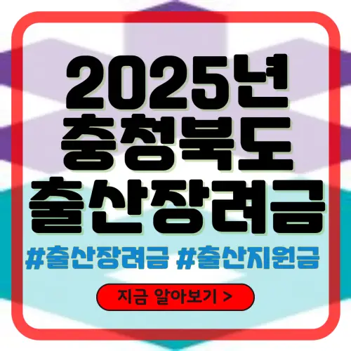 2025년 충청북도 출산장려금