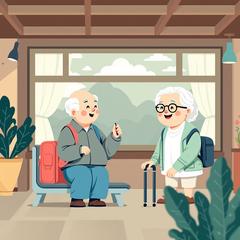 여행중인 기초연금 대상자 노부부