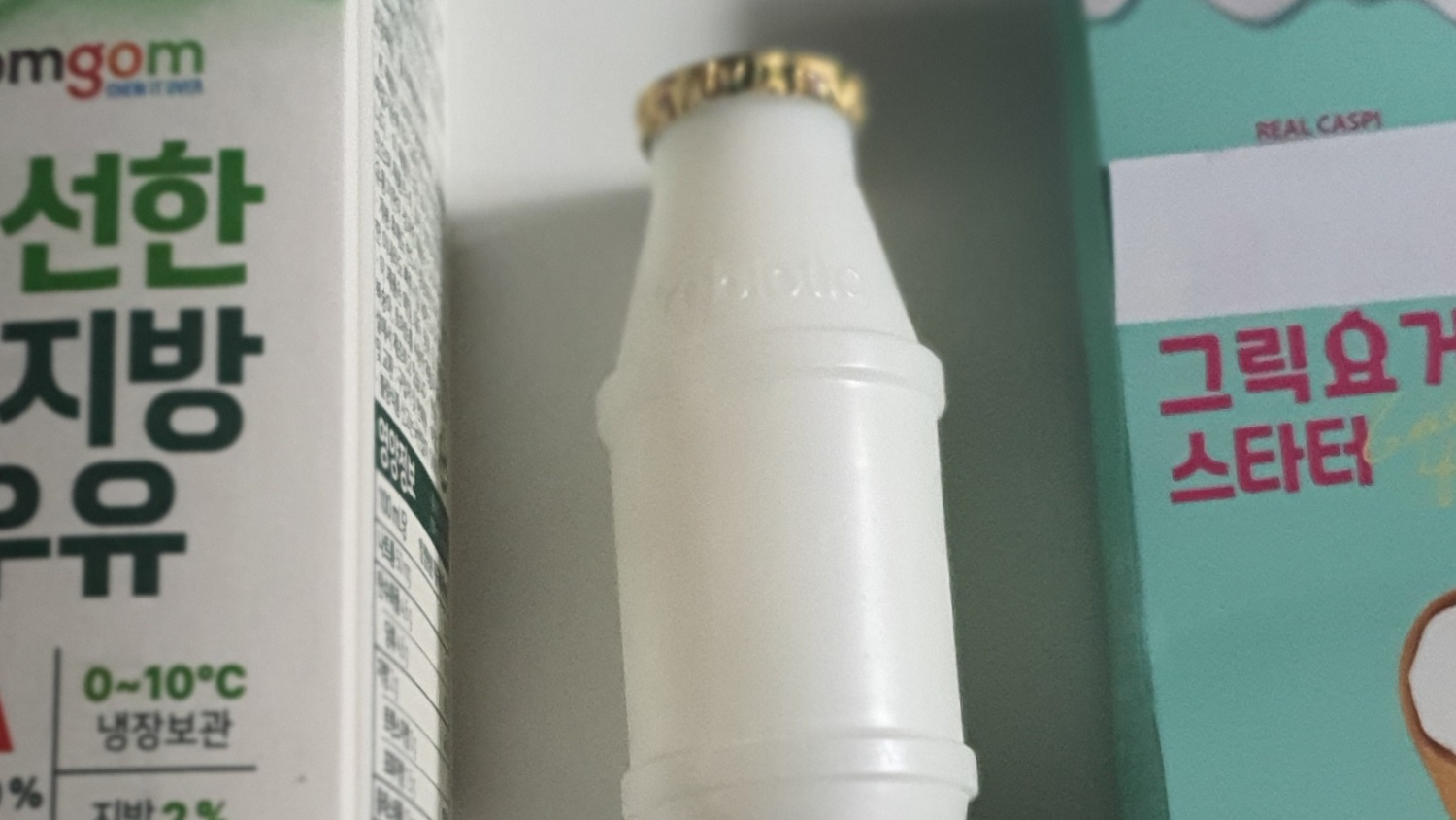 요거트 발효를 준비한 우유와 재료