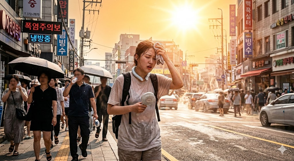 여름의 폭염을 형상화하는 이미지
