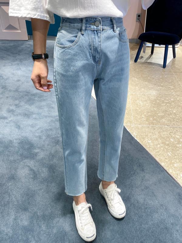 리틀마켓 하이웨스트 연청 중청 밴딩 세미 배기 일자청바지 여름신상 GOPA9API