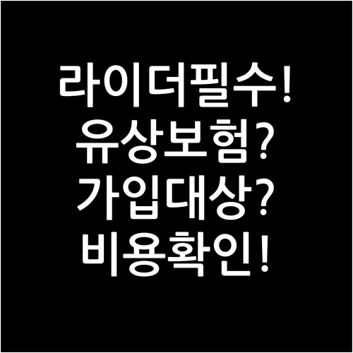 배달 라이더 필수, 유상운송보험 가입..