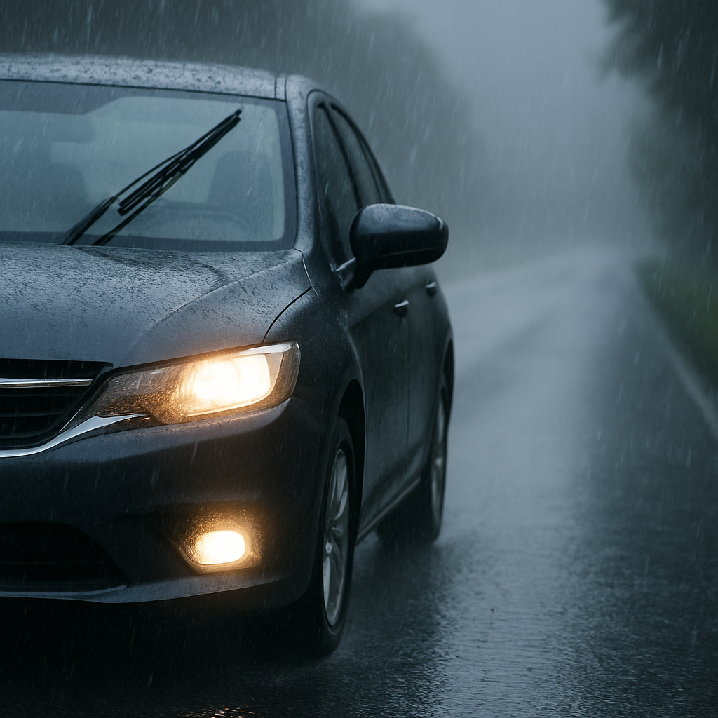 장마철 자동차 관련 사진