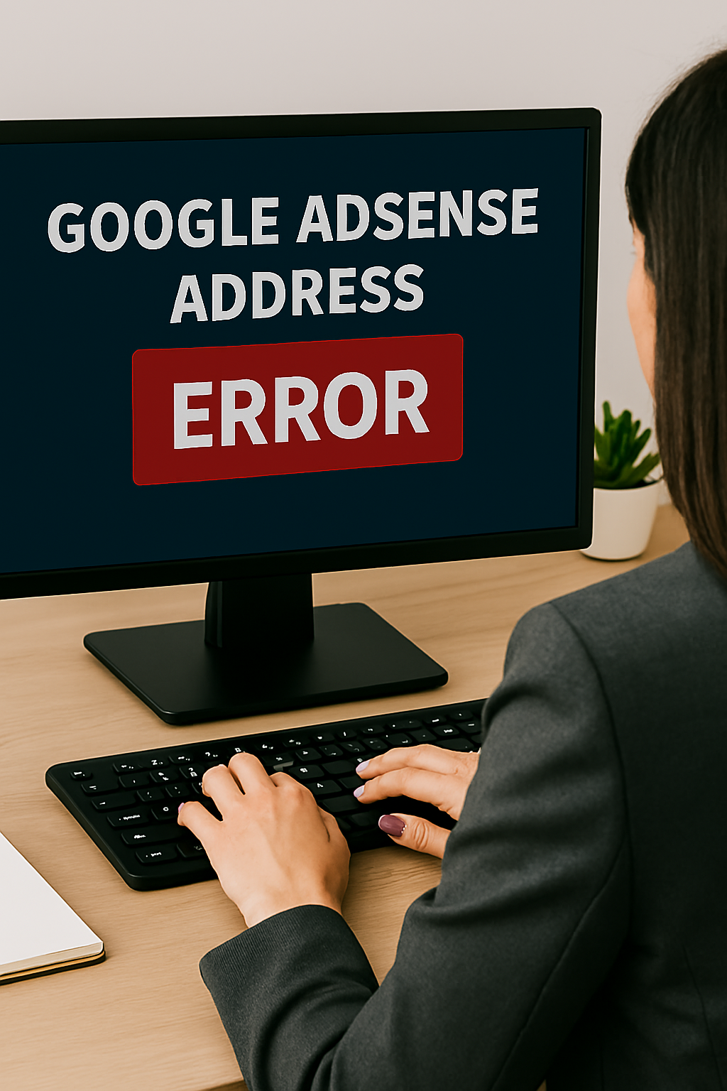 Google AdSense address input error visual example: 'GOOGLE ADSENSE ADDRESS ERROR