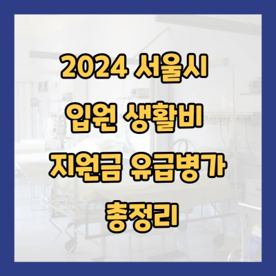 2024 서울형 입원 생활비 지원금 유급병가 총정리