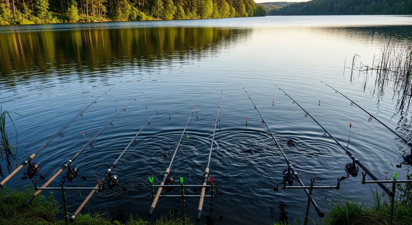 붕어 낚시 하는 사진
