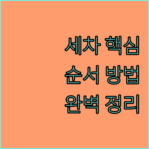 차량 관리의 핵심 세차 순서와 방법 