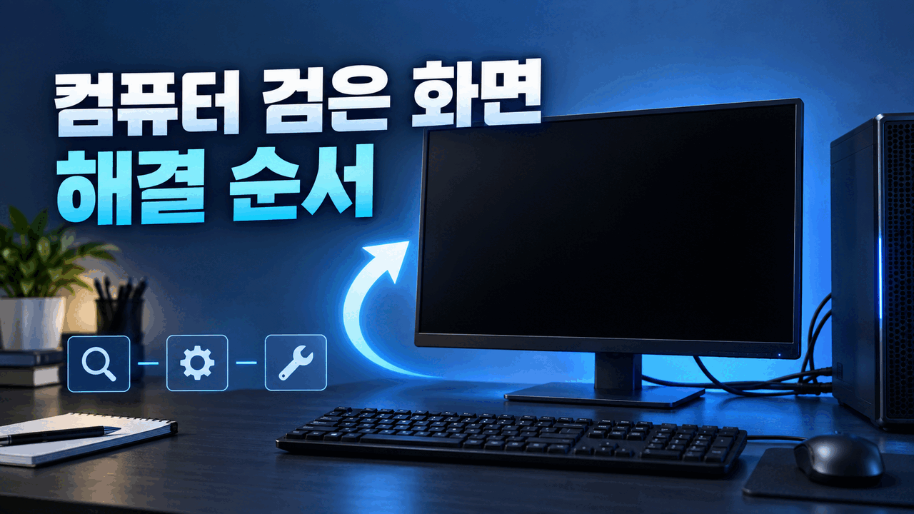 컴퓨터 화면이 검게 나올 때 ❘ 모니터 신호없음&middot;Windows 해결 순서