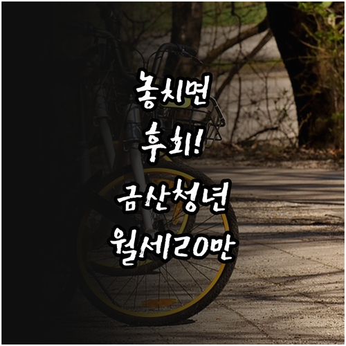 금산군 청년이라면 꼭 받아야 할 월세..