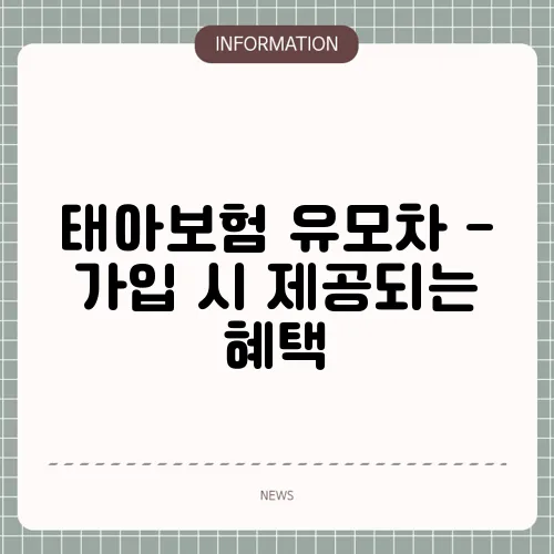 태아보험 유모차 - 가입 시 제공되는 혜택