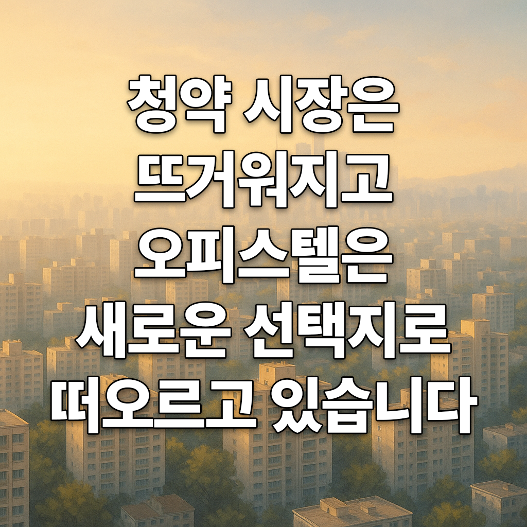 청약 시장은 뜨거워지고, 오피스텔은 새로운 선택지로 떠오르고 있습니다