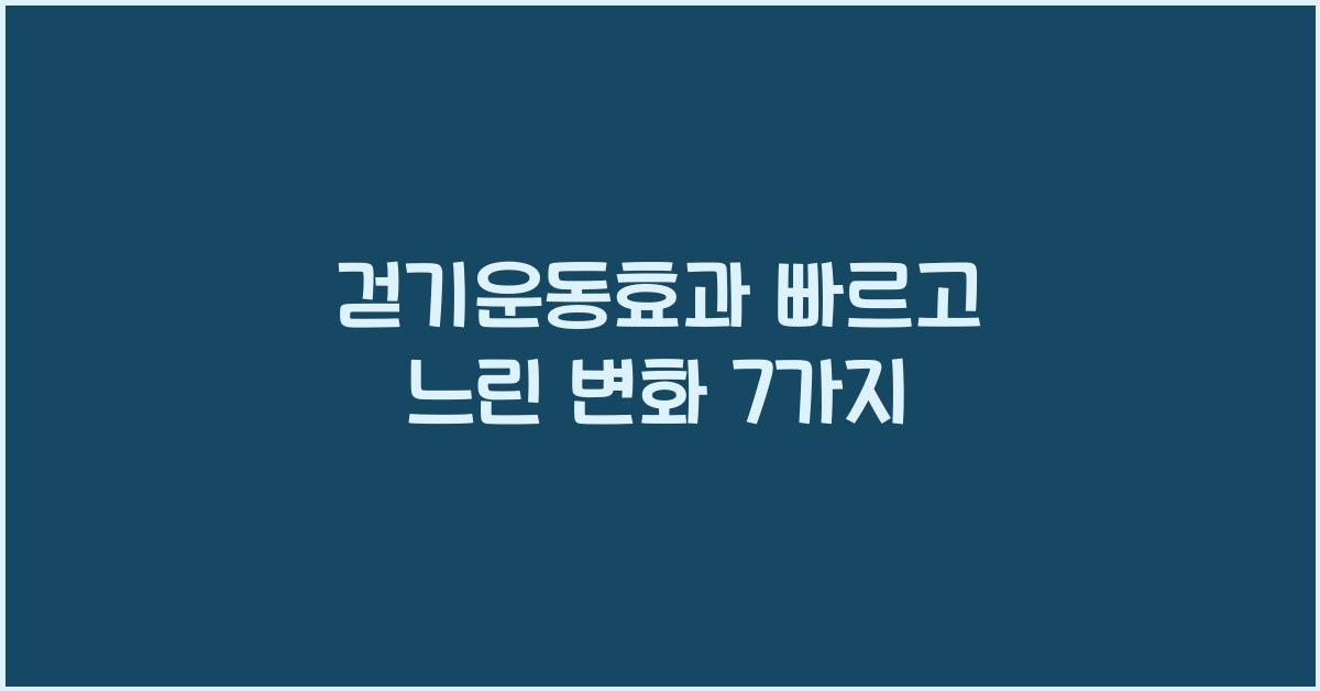 걷기운동효과