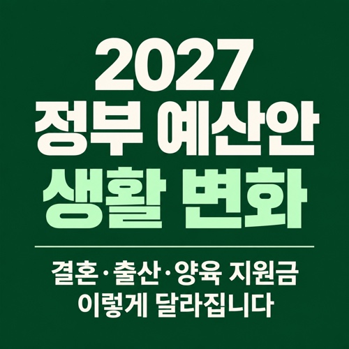 2027 정부 예산안으로 달라지는 혼인지원금, 아이맞이지원금, 아동기본수당 등 생활 변화 정리