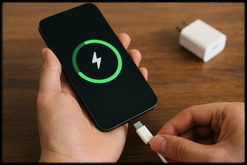 스마트폰 충전 모습