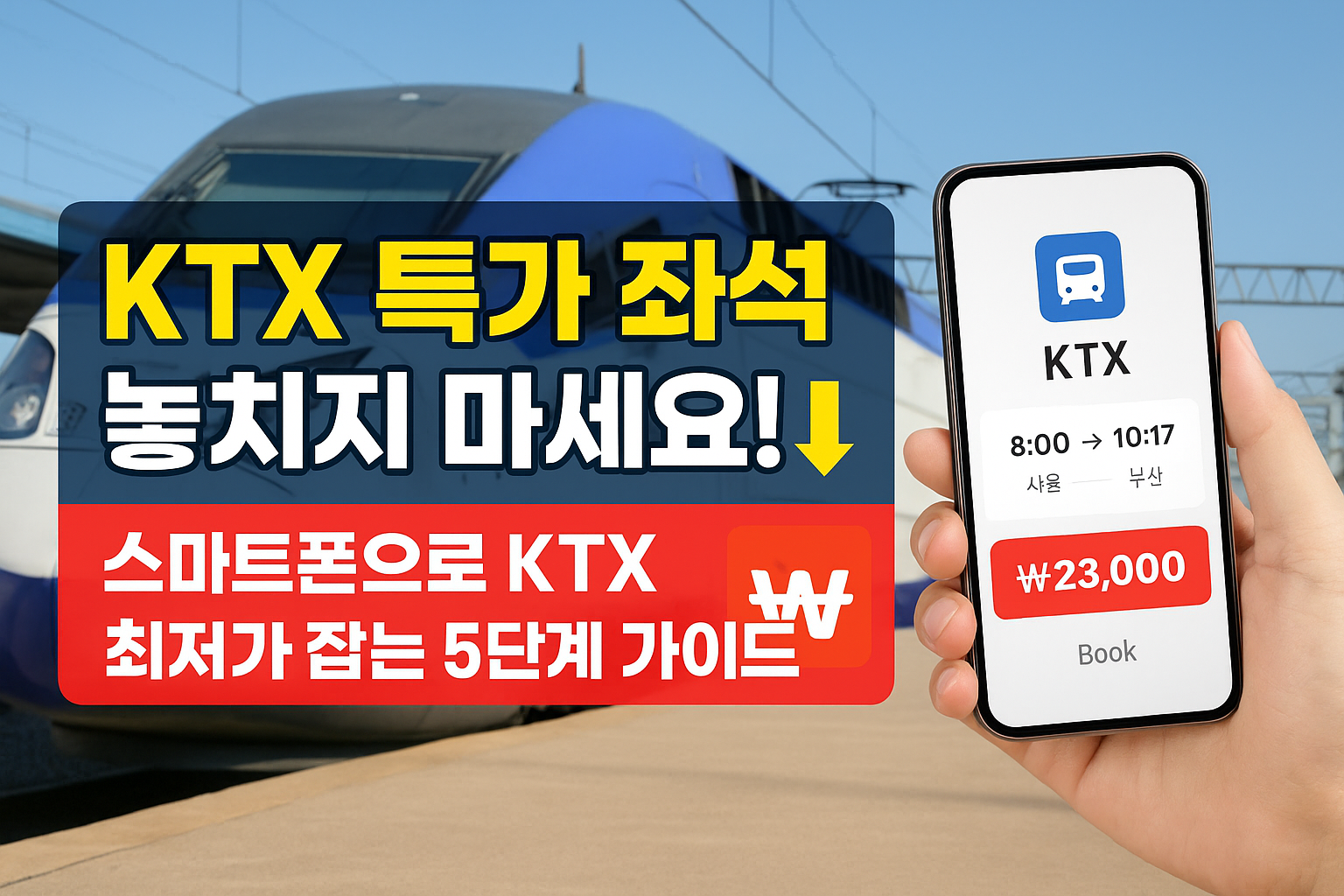 KTX 특가 좌석 놓치지 마세요! 스마트폰으로 KTX 최저가 잡는 5단계 가이드