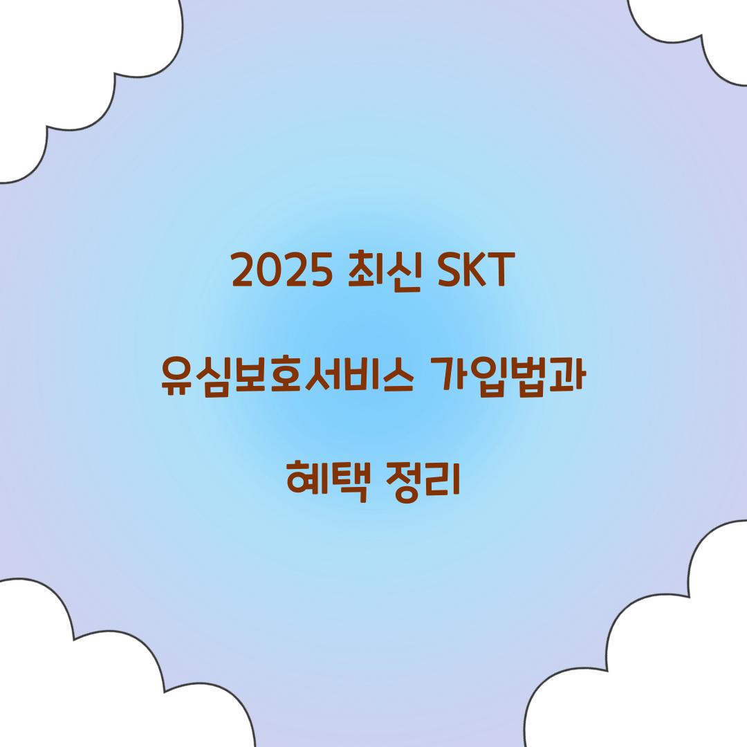 2025 최신 SKT 유심보호서비스 가입 방법