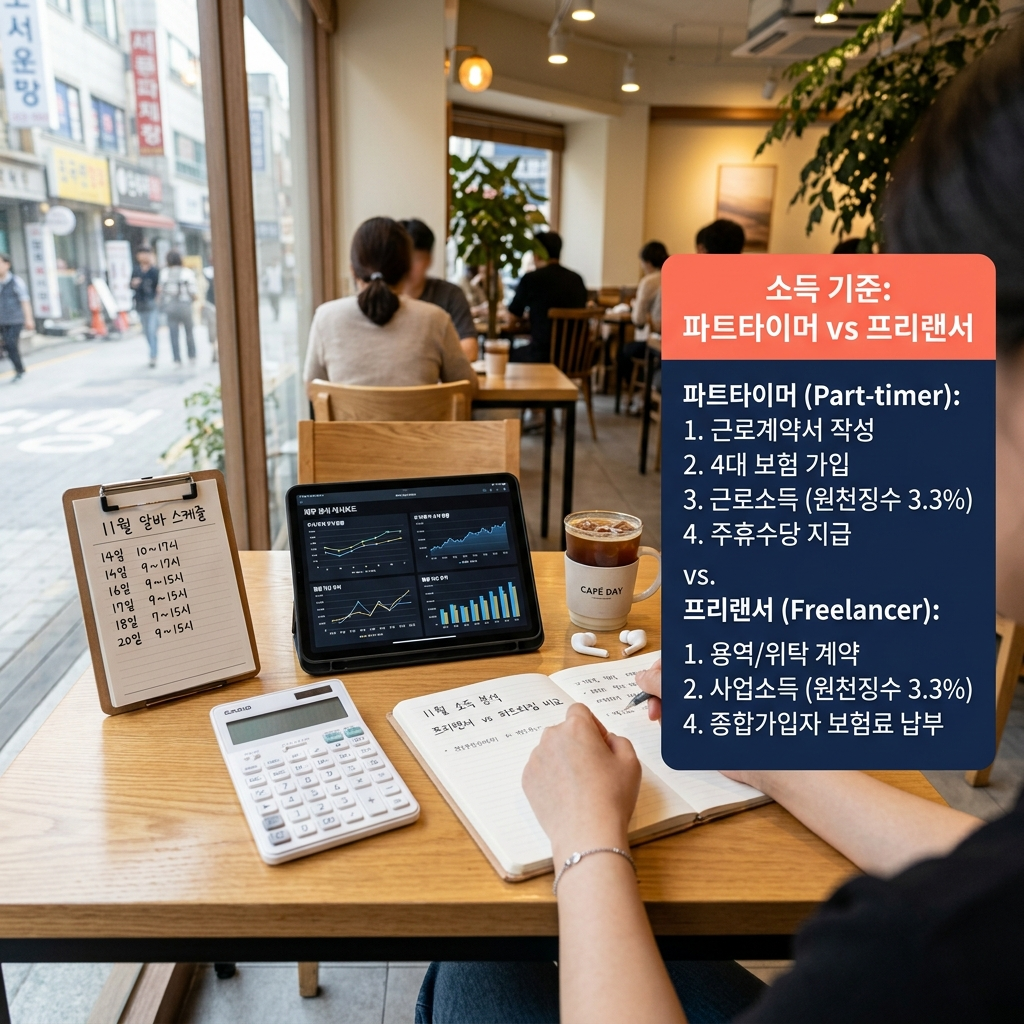 단기 알바생 및 3.3% 프리랜서의 청년적금 소득 인정 기준 비교