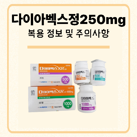 다이아벡스정250mg 복용 정보 및 주의사항