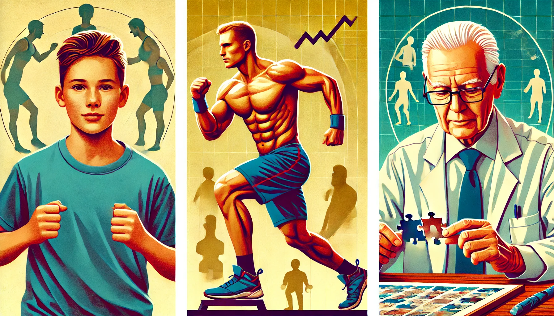 연령별 남성 건강관리 관련 그림