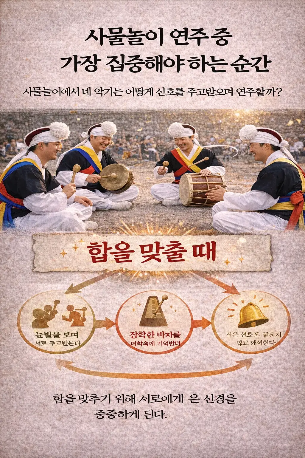 사물놀이 연주 중 가장 집중해야 하는 순간