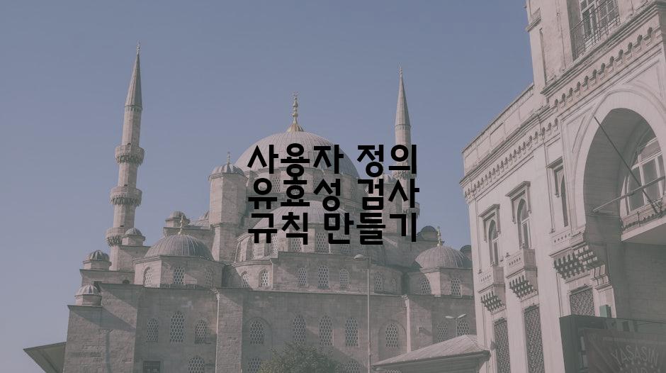 사용자 정의 유효성 검사 규칙 만들기