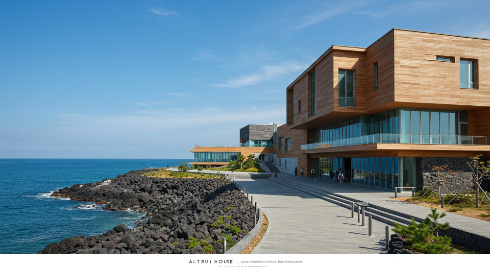 제주 바닷가에 위치한 복합문화공간 알뜨르하우스 외관