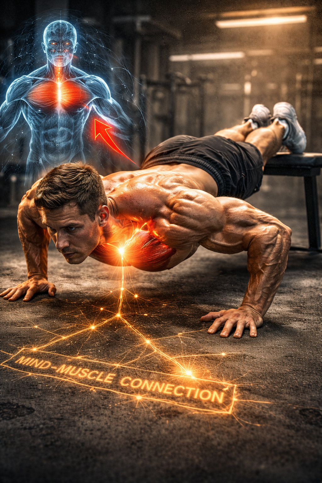 발 높이 푸쉬업이 어깨 운동으로 바뀌는 구조