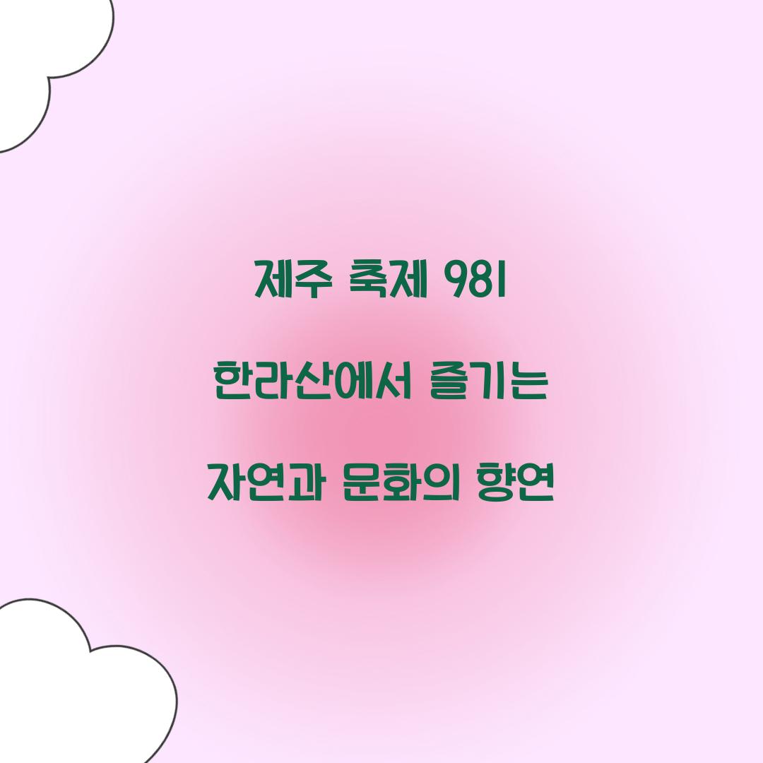 제주 축제 981 한라산