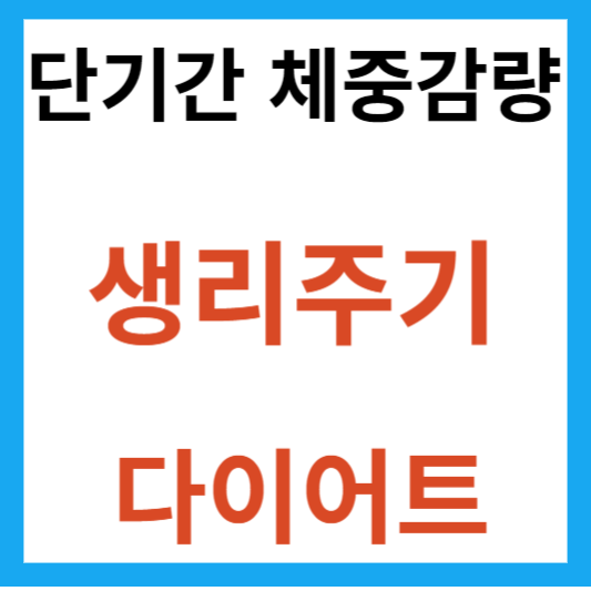 단기간-체중-감량-생리-주기-다이어트