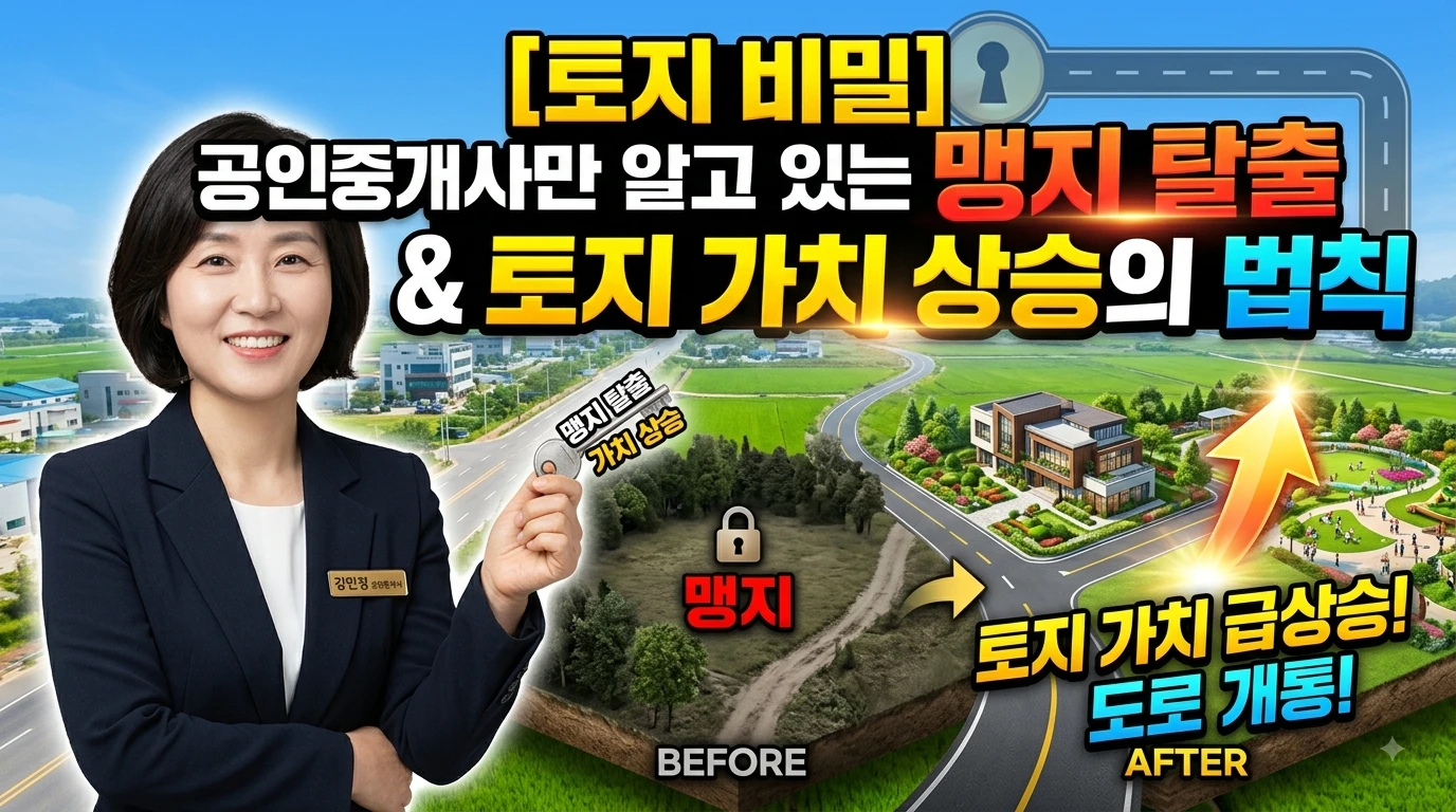 [토지 비밀] 공인중개사만 알고 있는 맹지 탈출 및 토지 가치 상승의 법칙(AI를 이용한 이미지)