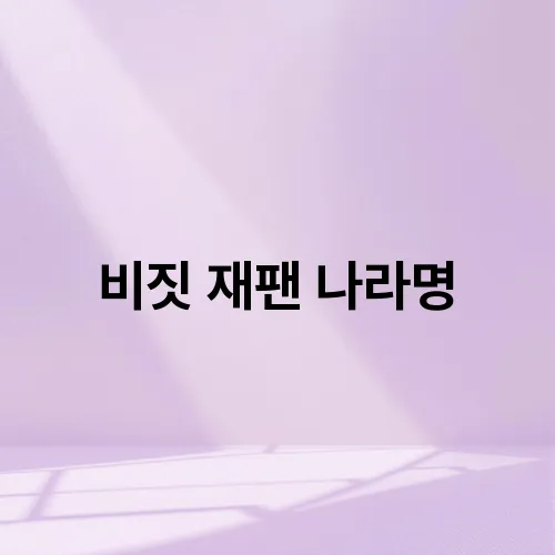 비짓 재팬 나라명