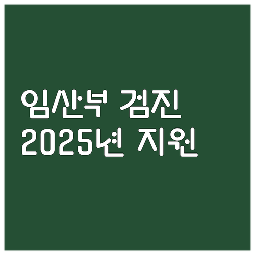 보령시 임산부 검진비 지원 2025년..