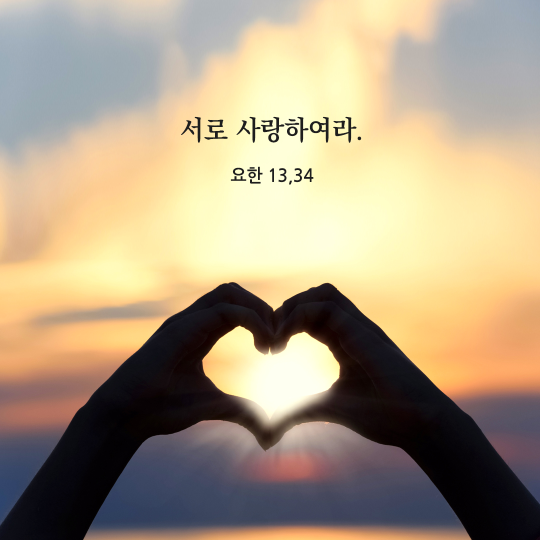 서로 사랑하여라. (요한 13,34) 오늘 성경 말씀 카드 이미지
