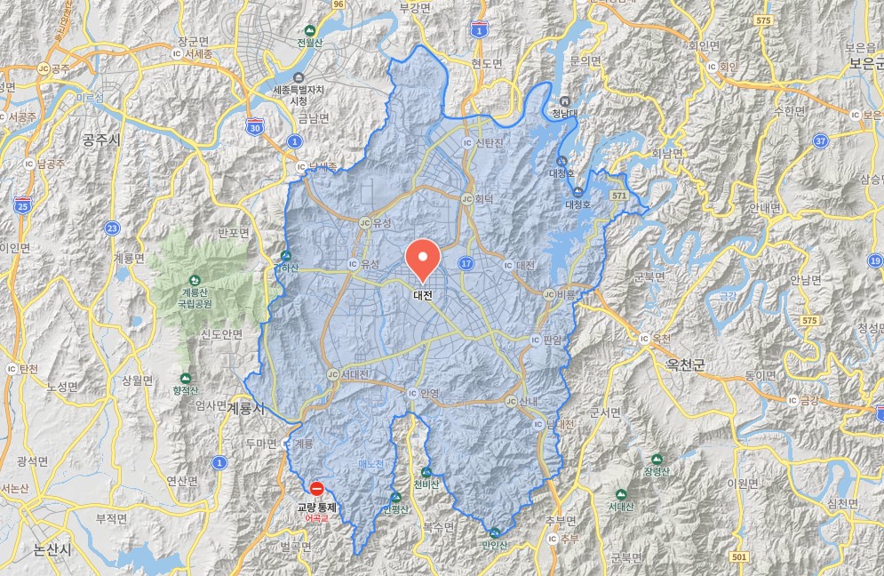 대전 지도