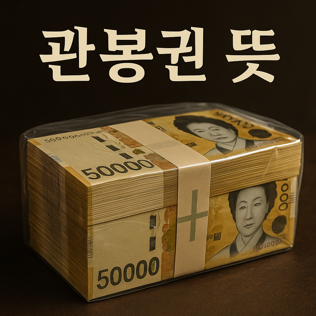 관봉권 뜻, 일반인이 받을 수 있는지 완전 정리