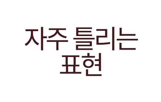 자주 틀리는 표현