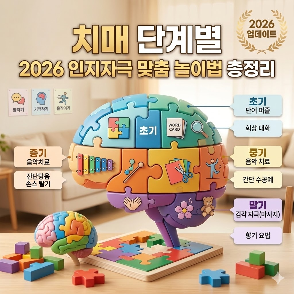 뇌 퍼즐 조각을 맞추는 인지 재활 상징 그래픽