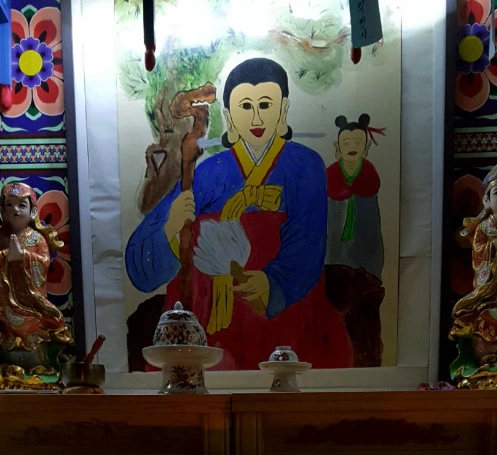 파란 옷 입은 신령님 탱화