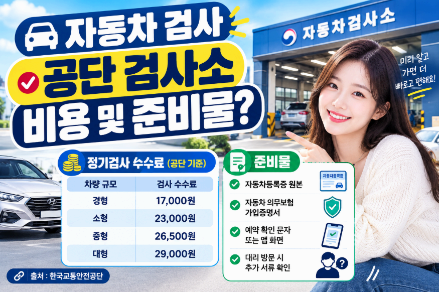 자동차검사 공단 검사소 비용 및 준비물 이미지사진