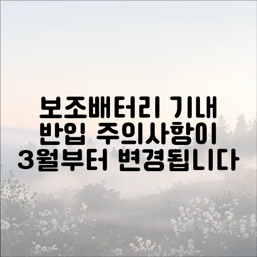 보조배터리 기내 반입 주의사항이 3월부터 변경됩니다