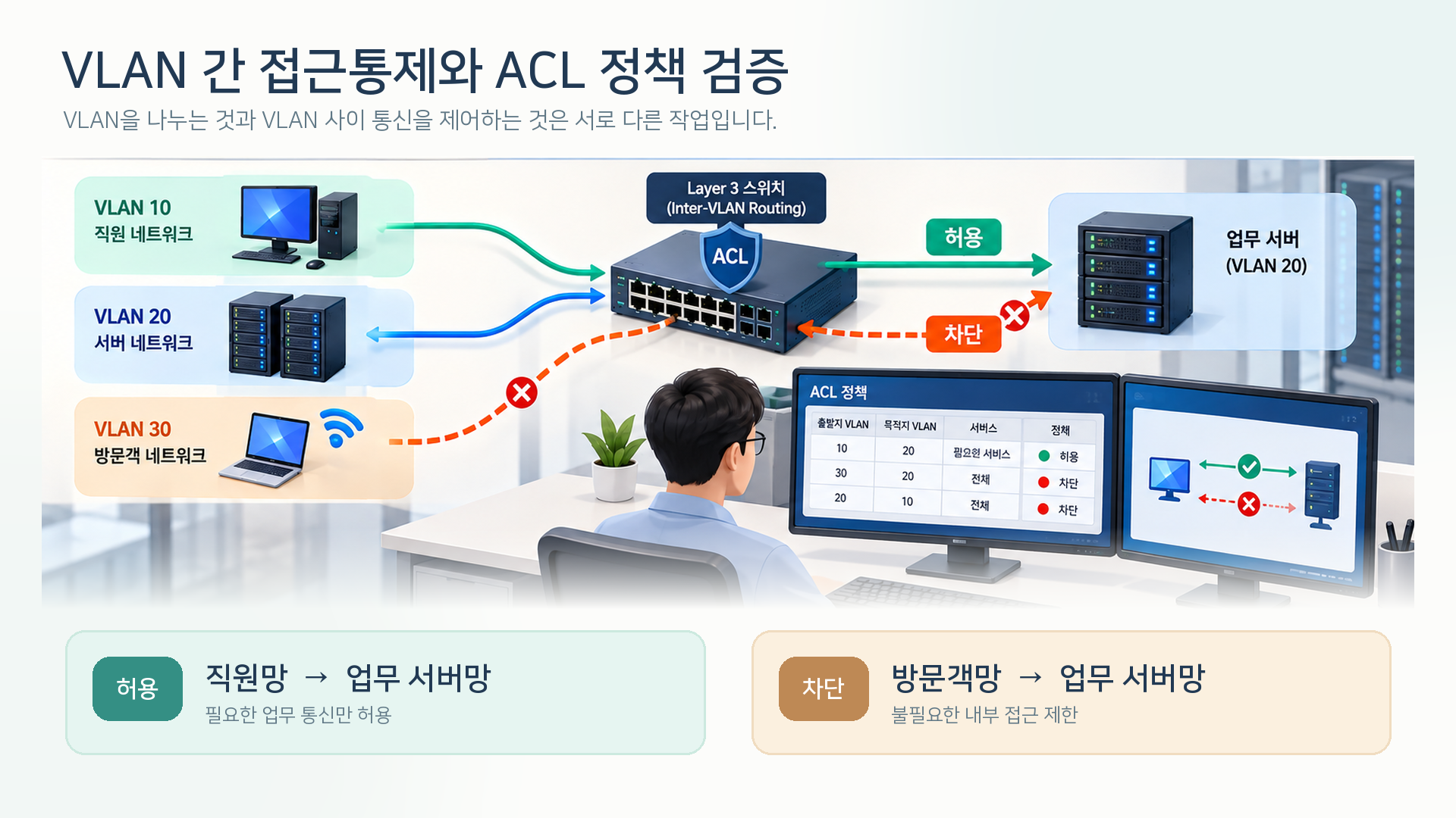 VLAN 간 접근통제 및 보안 운영