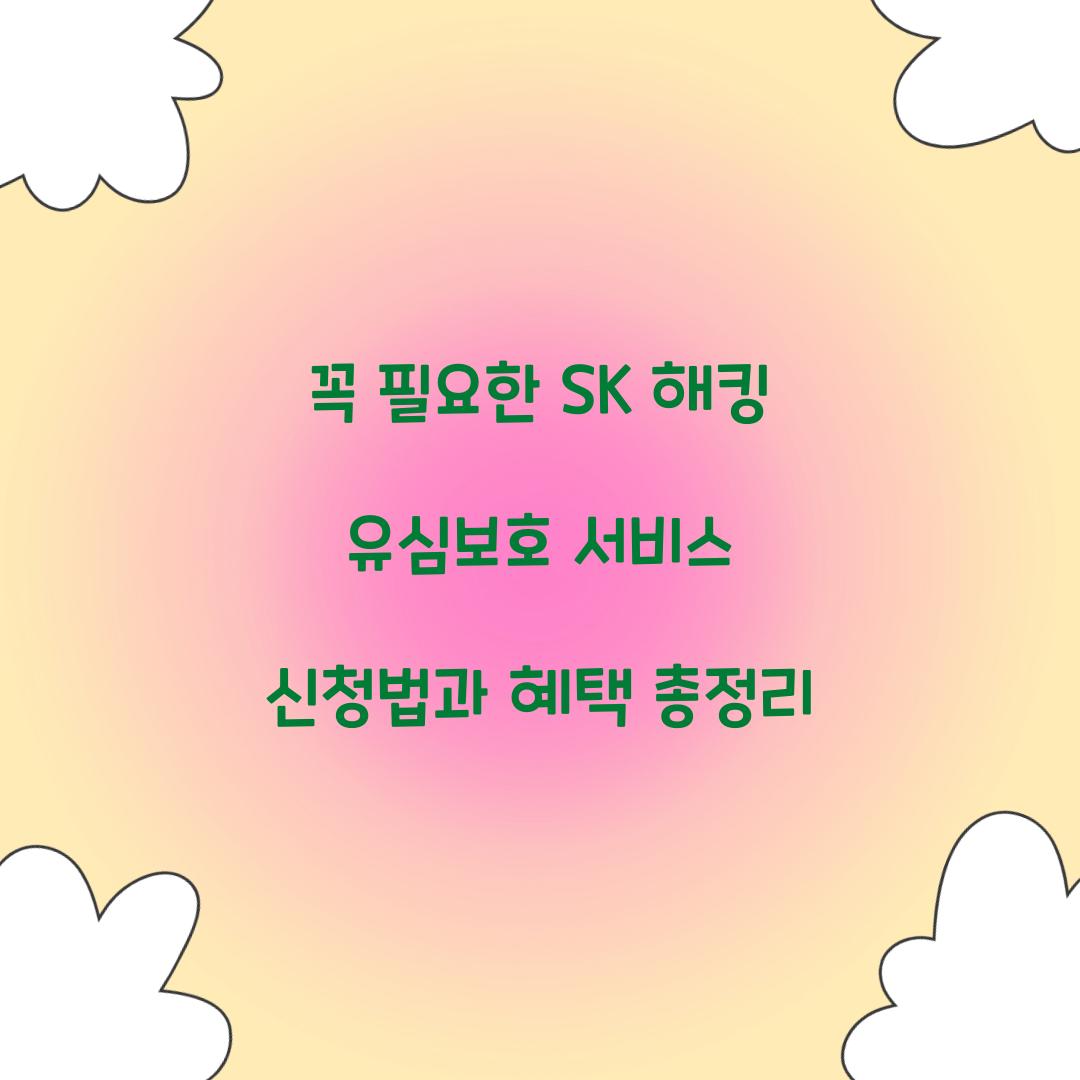 꼭 필요한 SK 해킹 유심보호 서비스