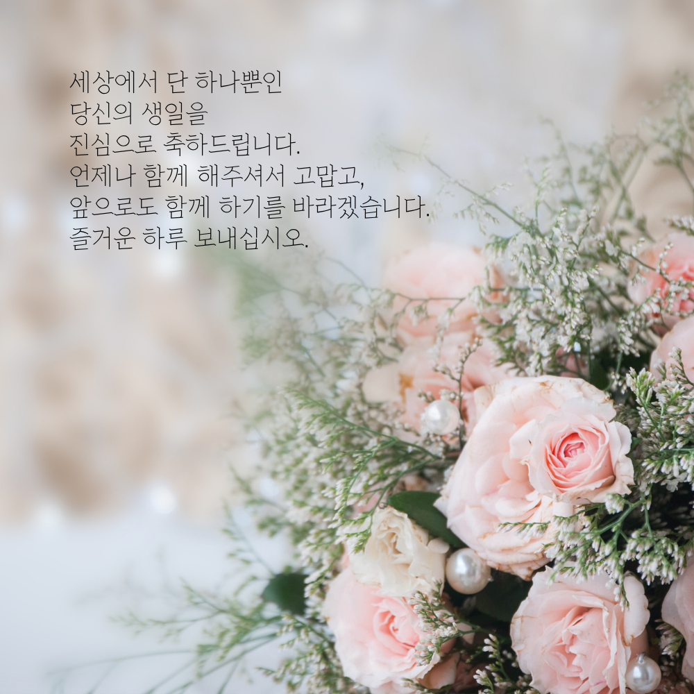 간단한 생일 축하 문자 메세지 꽃다말 이미지 인사 글귀 모음